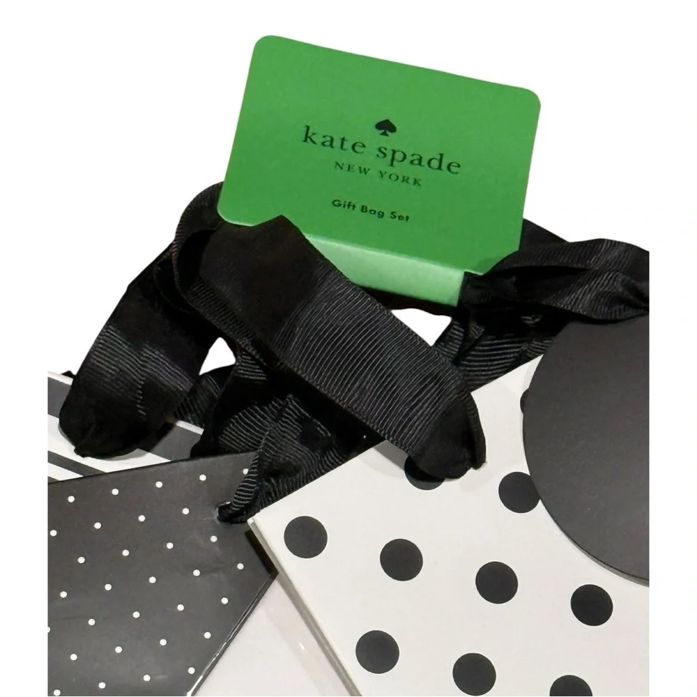 Kate Spade New York Gift Bag Bundle Polka Dot & Stripe Sets w/ Tissue & Tags NWT
